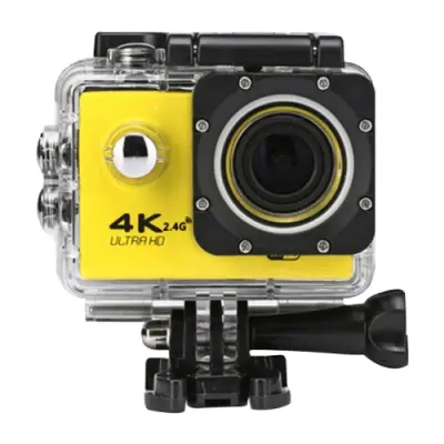 WIFI Vodoodporna akcijska kamera Kolesarska 4K kamera Ultra potapljaška 60PFS kamera Čelada kolesarska kamera Podvodna športna kamera 1080P (rumena)