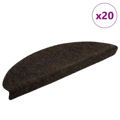 vidaXL Samolepilne preproge za stopnice 20 kosov temno rjava 65x21x4cm