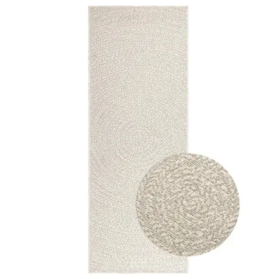 vidaXL Rug "ZIZUR" Cream 80x200 cm Juta videz Notranje in zunanje
