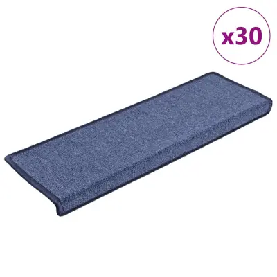 vidaXL preproge za stopnice 30 kosov 65x25 cm Modra