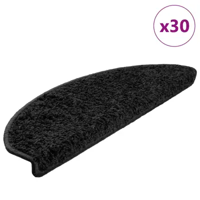 vidaXL Podloge za stopnice 30 kosov črne 65x21x4 cm