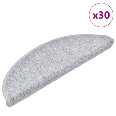 vidaXL Podloge za stopnice 30 kosov svetlo siva 56x17x3 cm