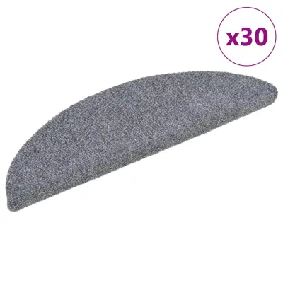 vidaXL Preproge za stopnice samolepilne 30 kosov sive 56x17x3 cm