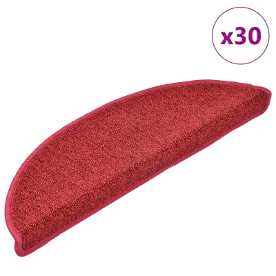 vidaXL Podloge za stopnice 30 kosov Bordeaux Red 56x17x3 cm