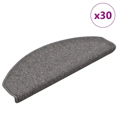 vidaXL Podloge za stopnice 30 kosov Temno siva 65x24x4 cm