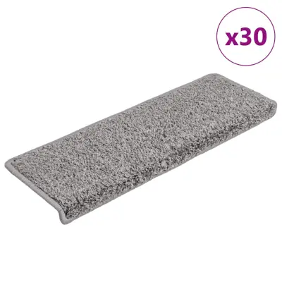 vidaXL Preproge za stopnice 30 kosov 65x21x4 cm sive