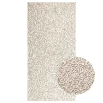 vidaXL Rug "ZIZUR" Cream 100x200 cm Juta videz Notranje in zunanje