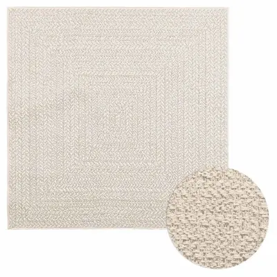 vidaXL Rug "ZIZUR" Cream 120x120 cm Juta videz Notranje in zunanje