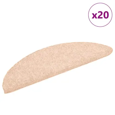 vidaXL Preproge za stopnice samolepilne 20 kosov krem 56x17x3 cm