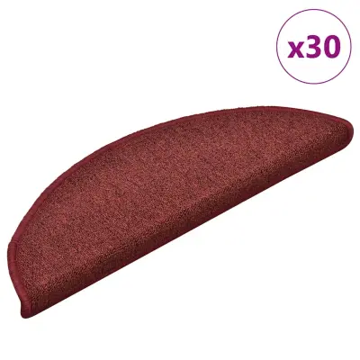 vidaXL Podloge za stopnice 30 kosov Rdeča 56x17x3 cm