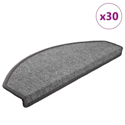 vidaXL Podloge za stopnice 30 kosov Temno siva 65x24x4 cm