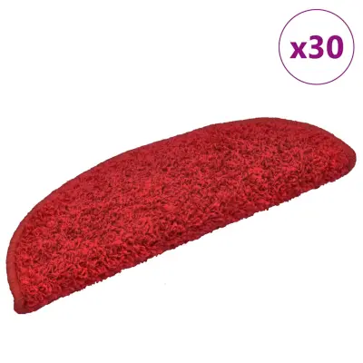 vidaXL Podloge za stopnice 30 kosov Rdeča 65x21x4 cm