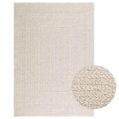 vidaXL Rug "ZIZUR" Cream 120x170 cm Juta videz Notranje in zunanje