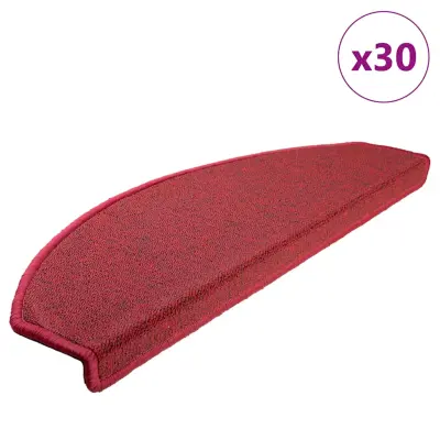 vidaXL Podloge za stopnice 30 kosov Bordeaux Red 65x24x4 cm