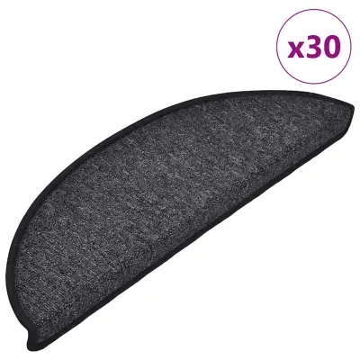vidaXL Podloge za stopnice 30 kosov Antracitna 56x17x3 cm