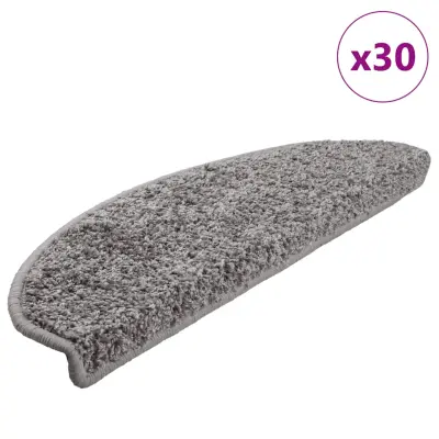 vidaXL Podloge za stopnice 30 kosov Siva 65x21x4 cm
