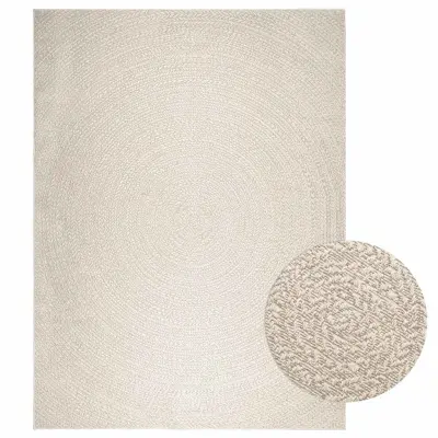 vidaXL Rug "ZIZUR" Cream 240x340 cm Juta videz Notranje in zunanje
