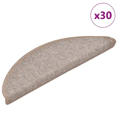 vidaXL Podloge za stopnice 30 kosov svetlo rjava 56x17x3 cm