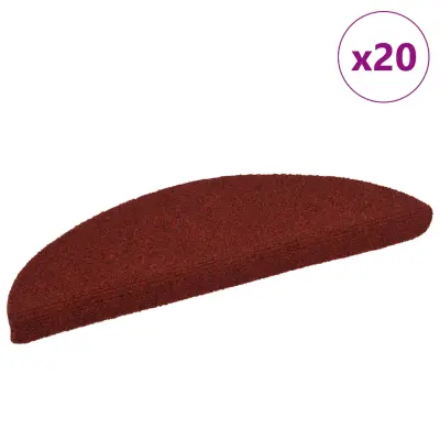 vidaXL Preproge za stopnice samolepilne 20 kosov rdeča 56x17x3 cm