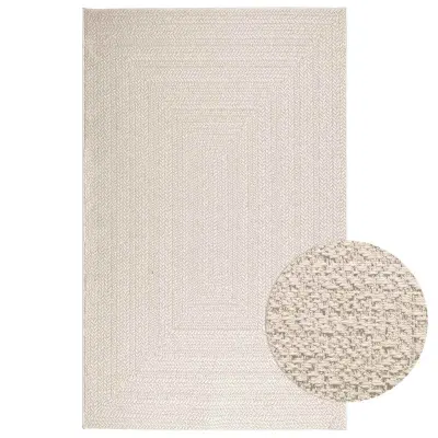 vidaXL Rug "ZIZUR" Cream 160x230 cm Juta videz Notranje in zunanje