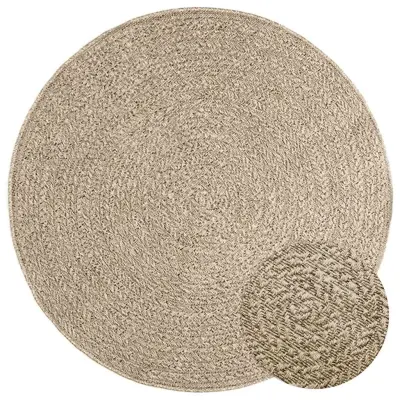 vidaXL Rug "ZIZUR" Beige Ø 120 cm Juta videz Notranji in zunanji