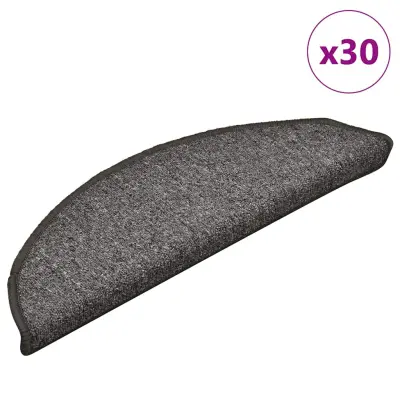 vidaXL Podloge za stopnice 30 kosov Temno siva 56x17x3 cm