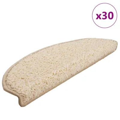 vidaXL Podloge za stopnice 30 kosov krem 65x21x4 cm