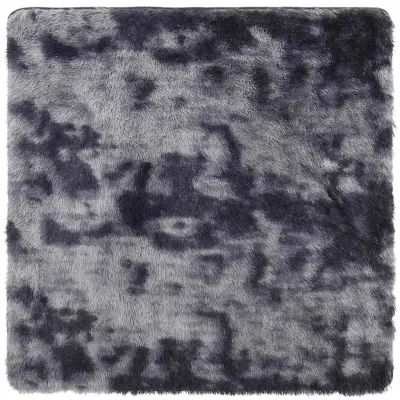 vidaXL Visoka košata preproga NAVARRA temno siva 200x200 cm poliester