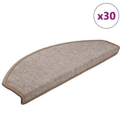 vidaXL Podloge za stopnice 30 kosov svetlo rjava 65x24x4 cm