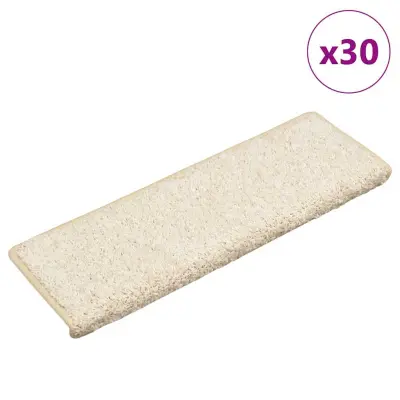 vidaXL Preproge za stopnice 30 kosov 65x21x4 cm bele