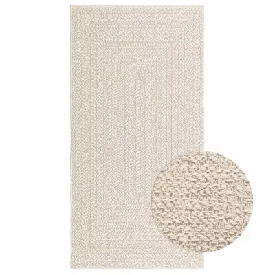 vidaXL Rug "ZIZUR" Cream 80x150 cm Juta videz Notranje in zunanje