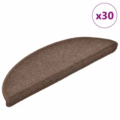 vidaXL Podloge za stopnice 30 kosov Kava rjava 56x17x3 cm