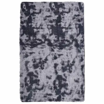 vidaXL Visoka košata preproga NAVARRA temno siva 130x200 cm poliester