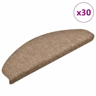 vidaXL Samolepilne podloge za stopnice 30 kosov krem 65x21x4 cm