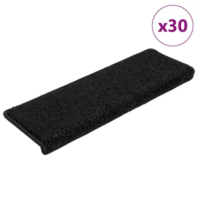 vidaXL Podloge za stopnice 30 kosov 65x21x4 cm Črna