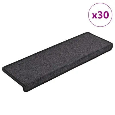 vidaXL preproge za stopnice 30 kosov 65x21x4 cm antracit