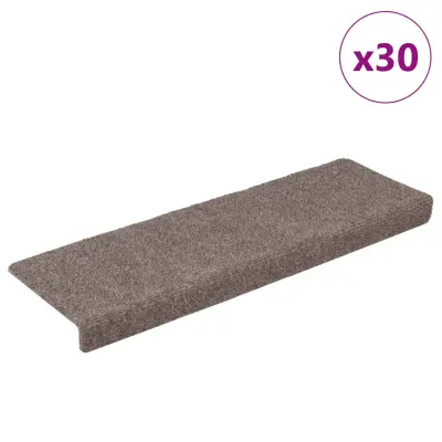 vidaXL Samolepilne podloge za stopnice 30 kosov krem 65x21x4 cm