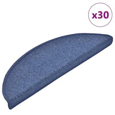 vidaXL Podloge za stopnice 30 kosov Modra 56x17x3 cm