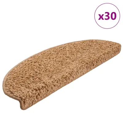 vidaXL Podloge za stopnice 30 kosov Bež 65x21x4 cm
