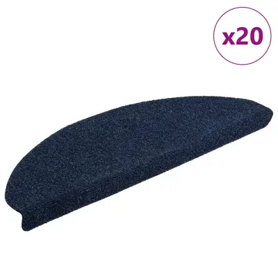 vidaXL Samolepilne preproge za stopnice 20 kosov mornariška 65x21x4 cm