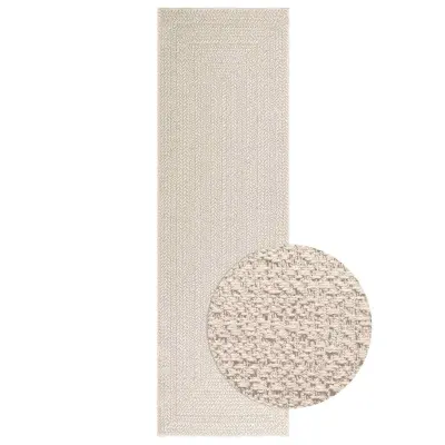 vidaXL Rug "ZIZUR" Cream 80x250 cm Juta videz Notranje in zunanje