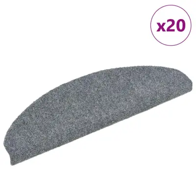 vidaXL Samolepilne preproge za stopnice 20 kosov svetlo siva 65x21x4cm
