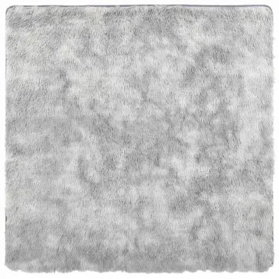 vidaXL Visoka košata preproga NAVARRA svetlo siva 200x200 cm poliester
