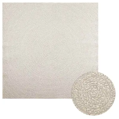 vidaXL Rug "ZIZUR" Cream 200x200 cm Juta videz Notranje in zunanje