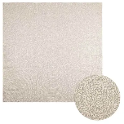 vidaXL Rug "ZIZUR" Cream 240x240 cm Juta videz Notranje in zunanje