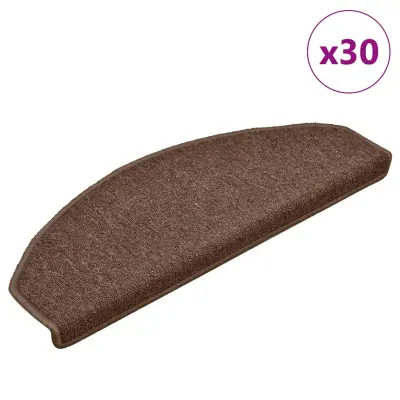 vidaXL Podloge za stopnice 30 kosov rjave barve 65x24x4 cm