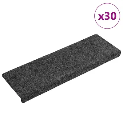 vidaXL Samolepilne preproge za stopnice 30 kosov sive 65x21x4cm