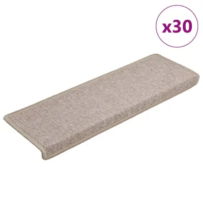vidaXL preproge za stopnice 30 kosov 65x21x4 cm Taupe