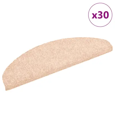 vidaXL Samolepilne podloge za stopnice 30 kosov krem 65x21x4 cm