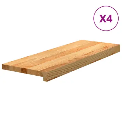 vidaXL Podloge za stopnice 4 kosi rjave 70x25x2 cm trdna hrastovina